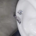 LATS 1pcs Silver Color Wing Ear Bone Nail for Women New Fashion Zircon Earrings Accessories Fashion Jewelry