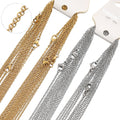10pcs 50cm 2mm Gold Color Stainless Steel Link Chains Necklaces Fashion Jewelry Cuban Chains Wholesale Chain DIY Crafts Supplies
